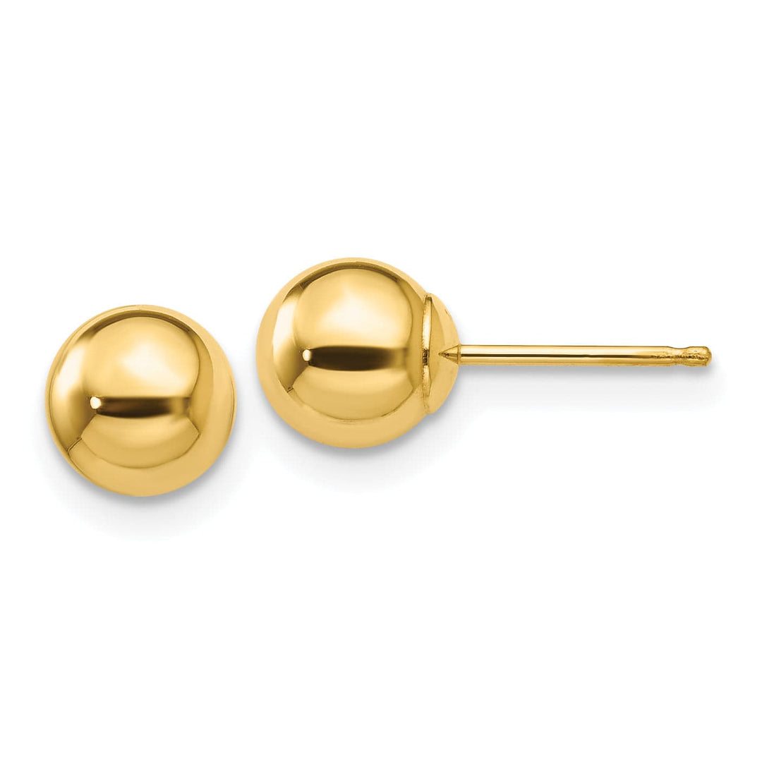 Lovely Rita's Earrings 14K Yellow Gold Dainty Polished 6mm Ball Post Earrings
