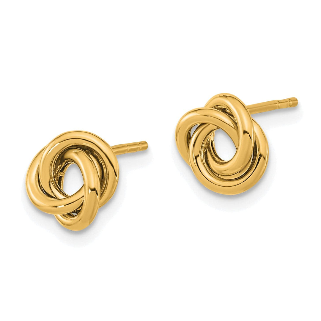 Lovely Rita's Earrings 14K Yellow Gold Dainty Polished 8mm Love Knot Post Earrings