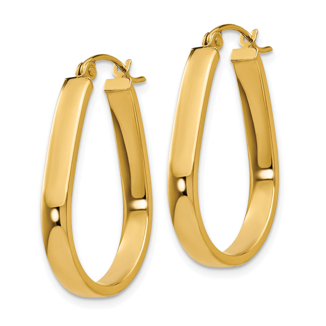 Lovely Rita's Earrings 14K Yellow Gold Dazzling Polished 17.10 mm Oval Tube Hoop Earrings