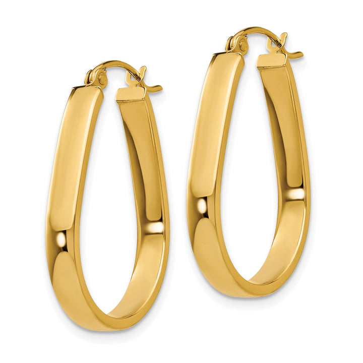 Lovely Rita's Earrings 14K Yellow Gold Dazzling Polished 17.10 mm Oval Tube Hoop Earrings