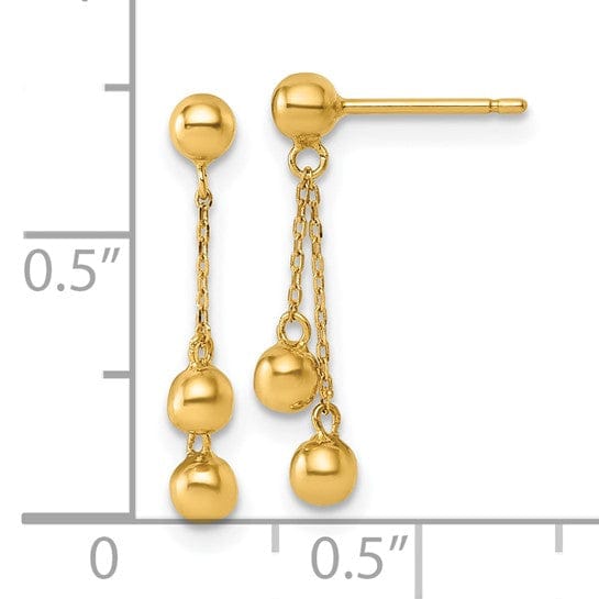 Lovely Rita's Earrings 14K Yellow Gold Dazzling Polished 3.3 mm Ball Post Earrings