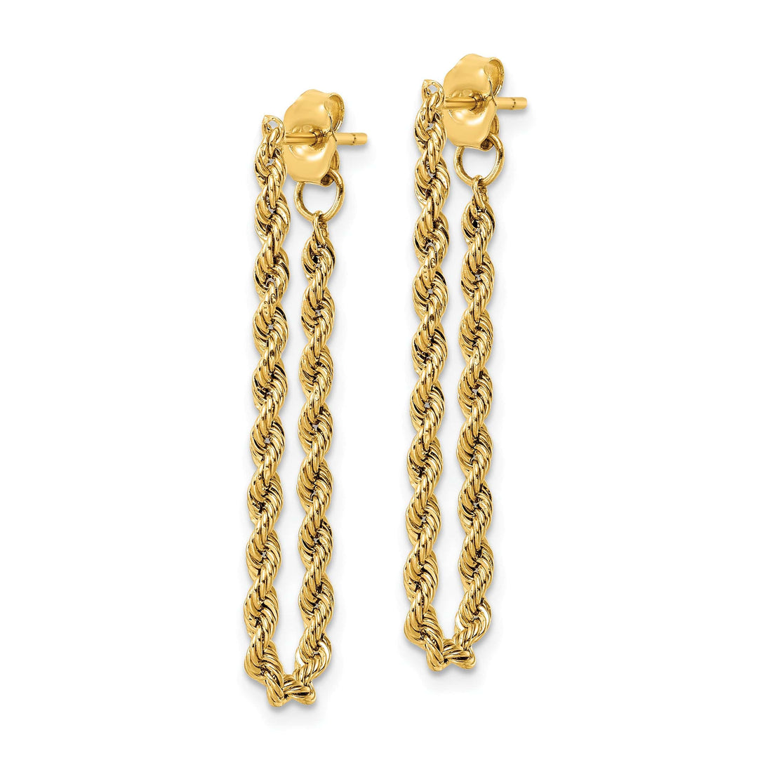 Lovely Rita's Earrings 14K Yellow Gold Delicate Polished 2.15 mm Rope Post Earrings