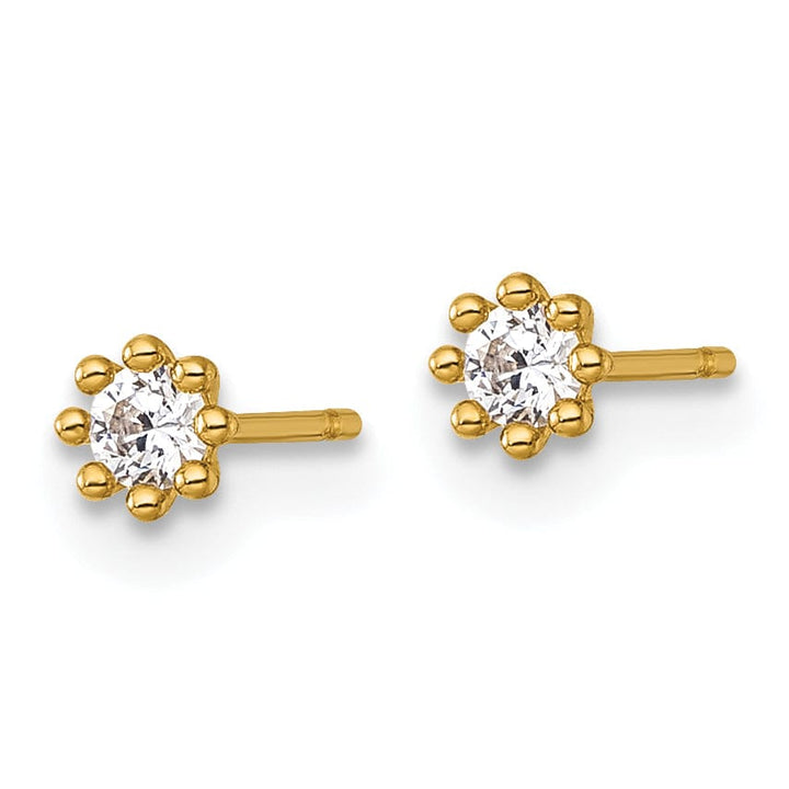 Lovely Rita's Earrings 14K Yellow Gold Divine Polished 3.7mm Design Post Earrings