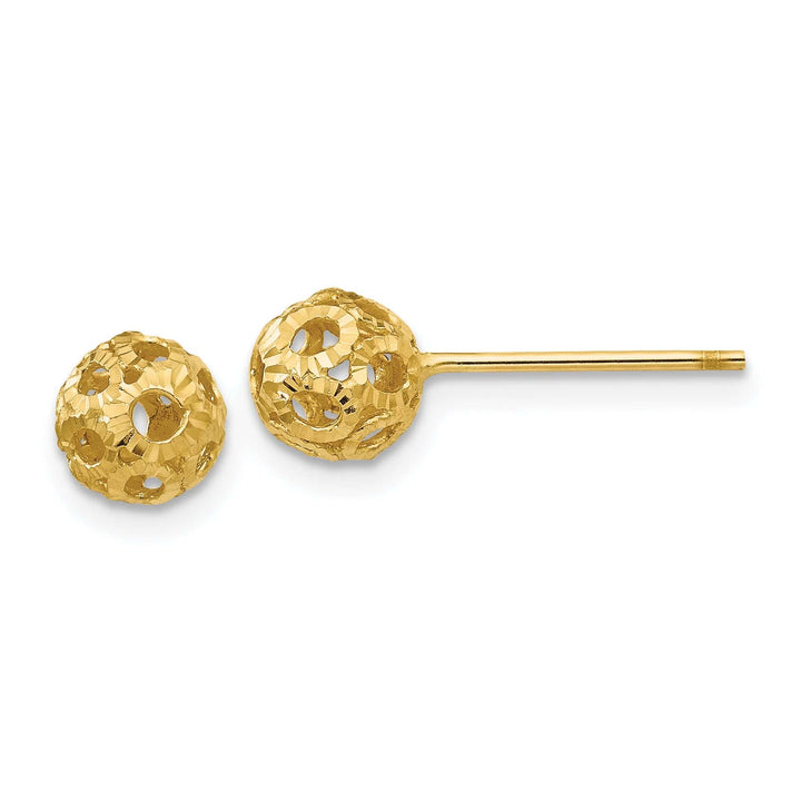 Lovely Rita's Earrings 14K Yellow Gold Elegant Polished 5mm Open DC Ball Post Earrings