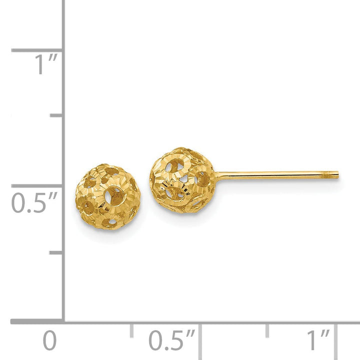 Lovely Rita's Earrings 14K Yellow Gold Elegant Polished 5mm Open DC Ball Post Earrings