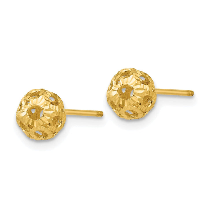 Lovely Rita's Earrings 14K Yellow Gold Elegant Polished 5mm Open DC Ball Post Earrings