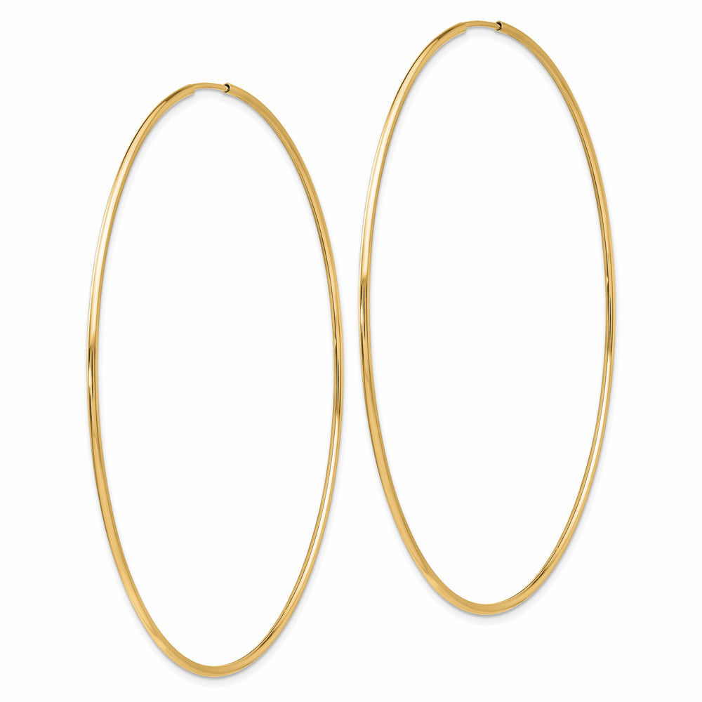 Lovely Rita's Earrings 14K Yellow Gold Elegant Polished 69mm Endless Hoop Earrings