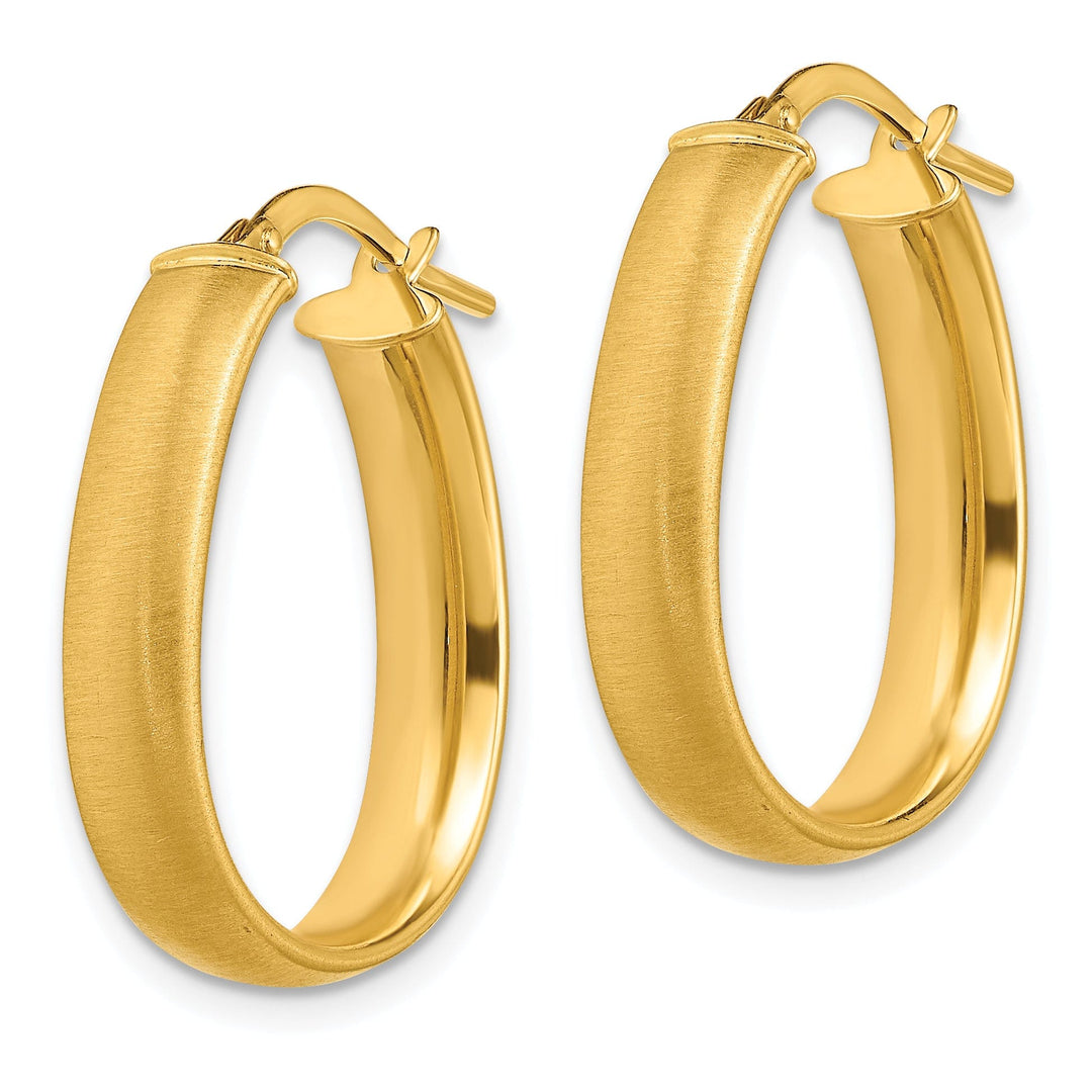 Lovely Rita's Earrings 14K Yellow Gold Elite Polished 18.25 mm Oval Tube Hoop Earrings