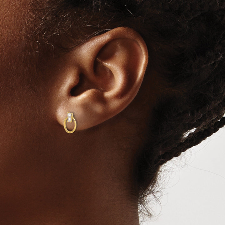 Lovely Rita's Earrings 14K Yellow Gold Exquisite Polished 6.3mm Design Post Earrings