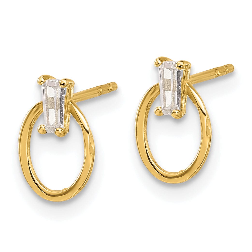 Lovely Rita's Earrings 14K Yellow Gold Exquisite Polished 6.3mm Design Post Earrings