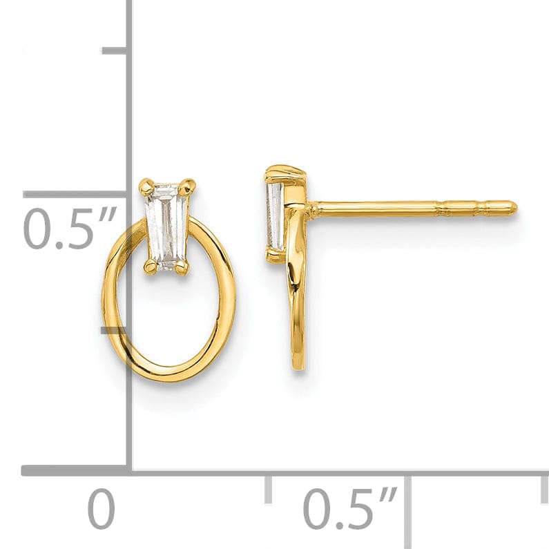 Lovely Rita's Earrings 14K Yellow Gold Exquisite Polished 6.3mm Design Post Earrings