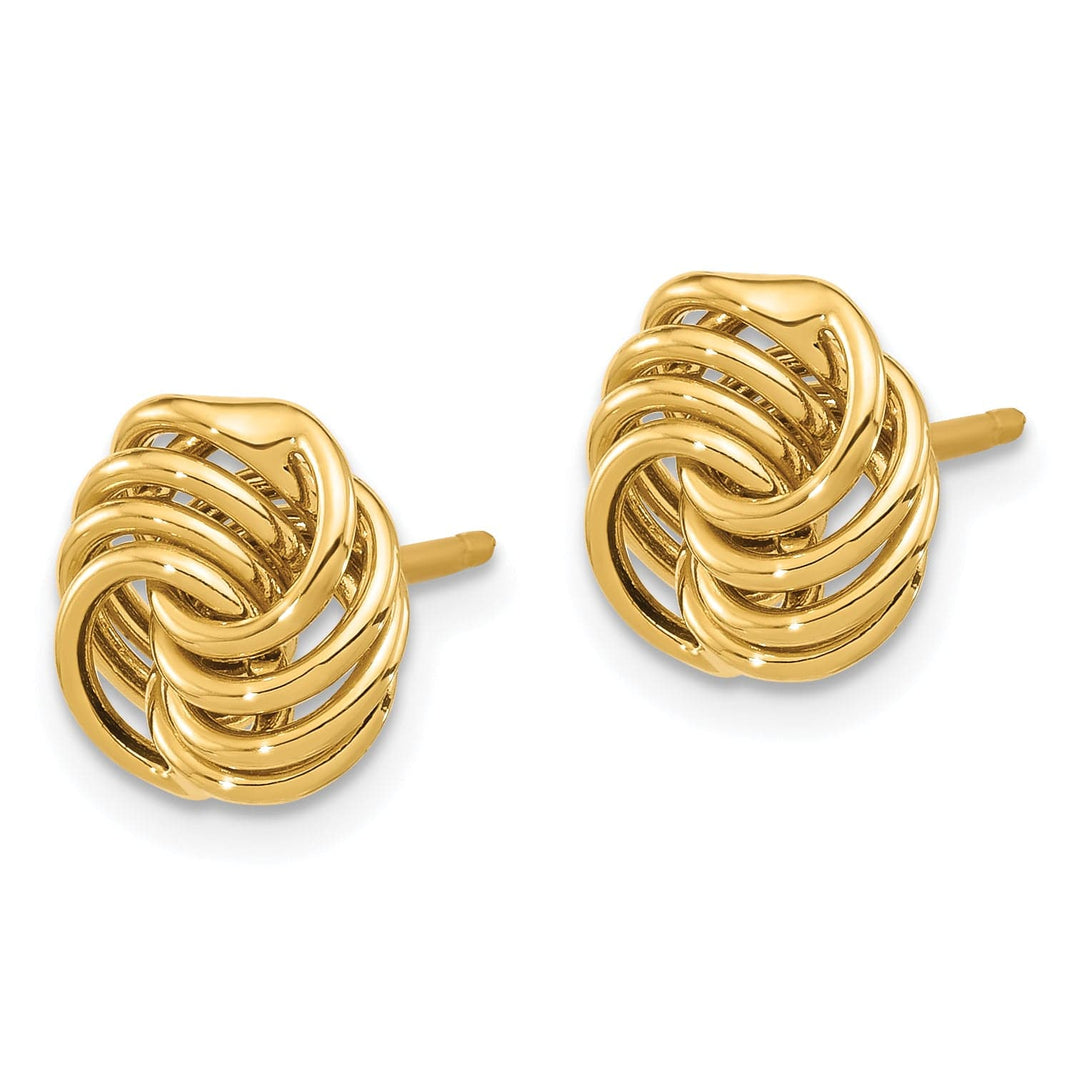 Lovely Rita's Earrings 14K Yellow Gold Exquisite Polished 9.8mm Love Knot Post Earrings