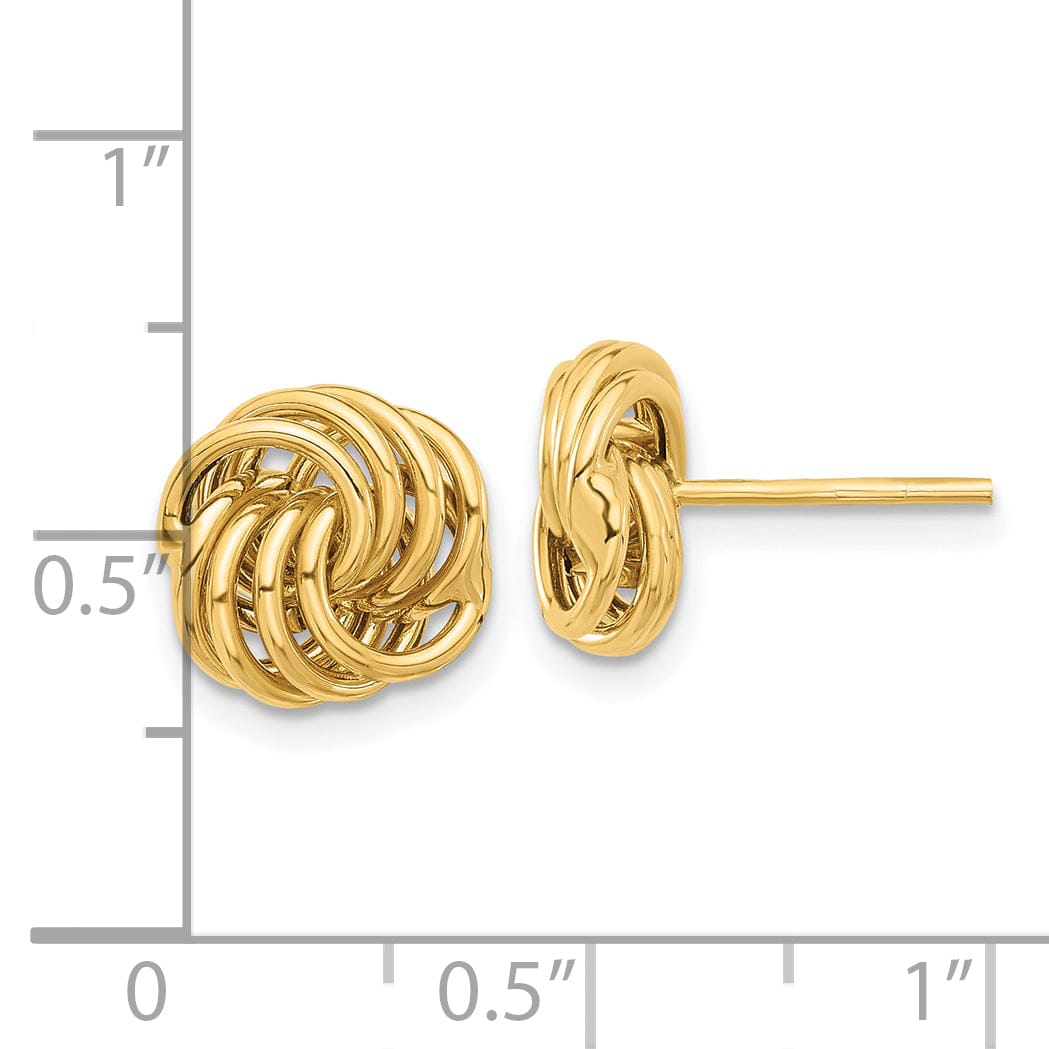 Lovely Rita's Earrings 14K Yellow Gold Exquisite Polished 9.8mm Love Knot Post Earrings