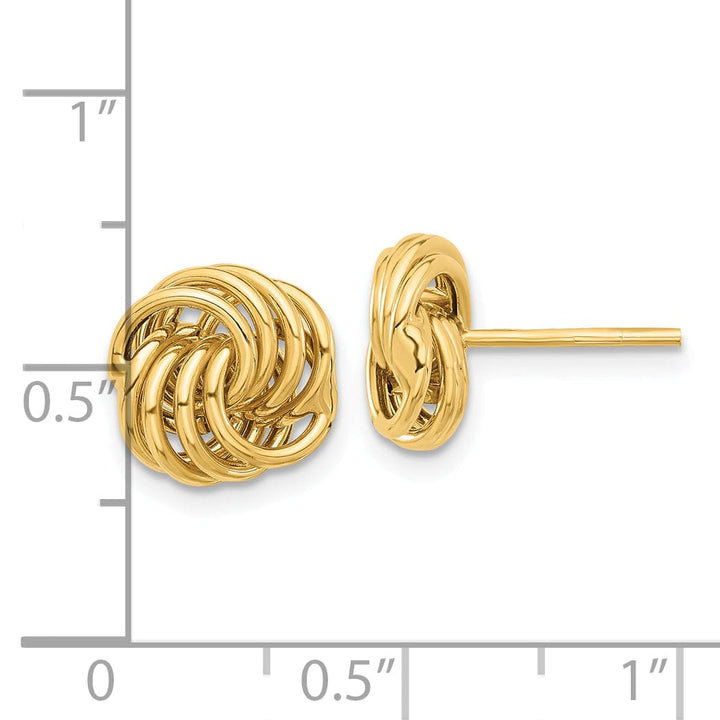 Lovely Rita's Earrings 14K Yellow Gold Exquisite Polished 9.8mm Love Knot Post Earrings