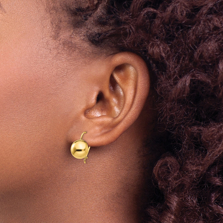 Lovely Rita's Earrings 14K Yellow Gold Fancy Polished 10.5mm Hollow Half Ball Post Earrings