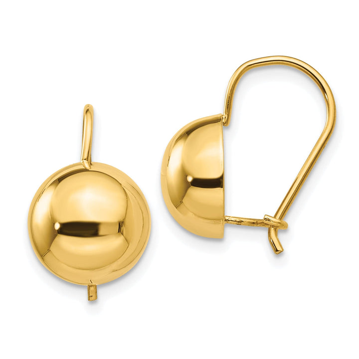 Lovely Rita's Earrings 14K Yellow Gold Fancy Polished 10.5mm Hollow Half Ball Post Earrings