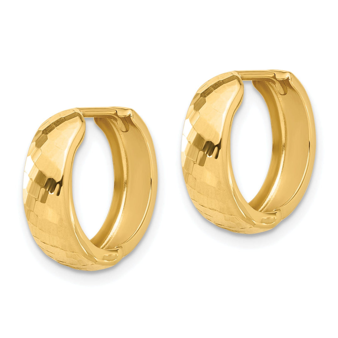 Lovely Rita's Earrings 14K Yellow Gold Fancy Polished 15.9mm and Huggie Hinged Hoop Earrings