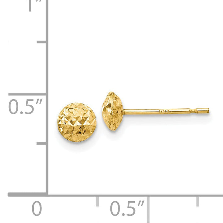 Lovely Rita's Earrings 14K Yellow Gold Feminine Polished 5mm Button Post Earrings
