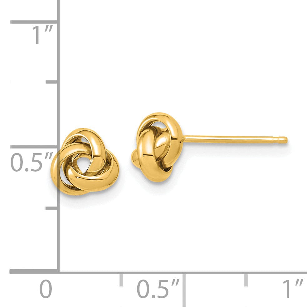 Lovely Rita's Earrings 14K Yellow Gold Feminine Polished 6.5mm Love Knot Post Earrings