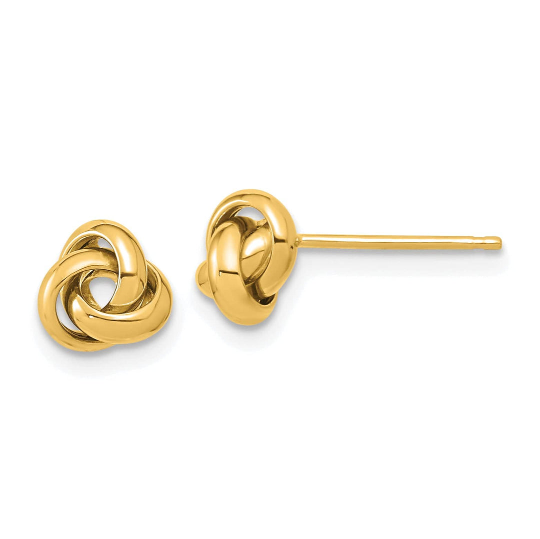 Lovely Rita's Earrings 14K Yellow Gold Feminine Polished 6.5mm Love Knot Post Earrings