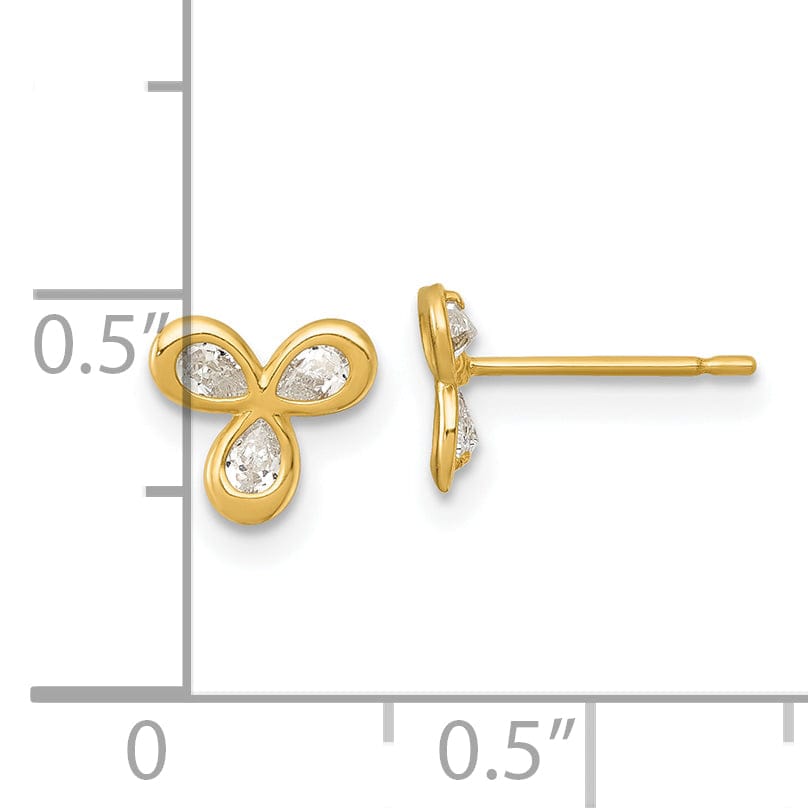 Lovely Rita's Earrings 14K Yellow Gold Feminine Polished 7mm Design Post Earrings