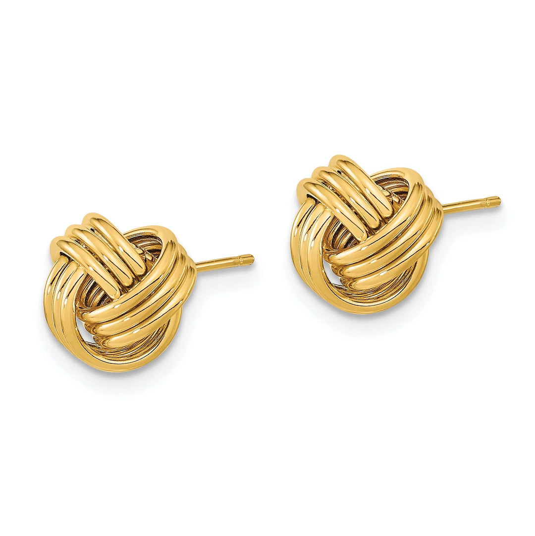 Lovely Rita's Earrings 14K Yellow Gold Fine Polished 10mm Triple Love Knot Post Earrings