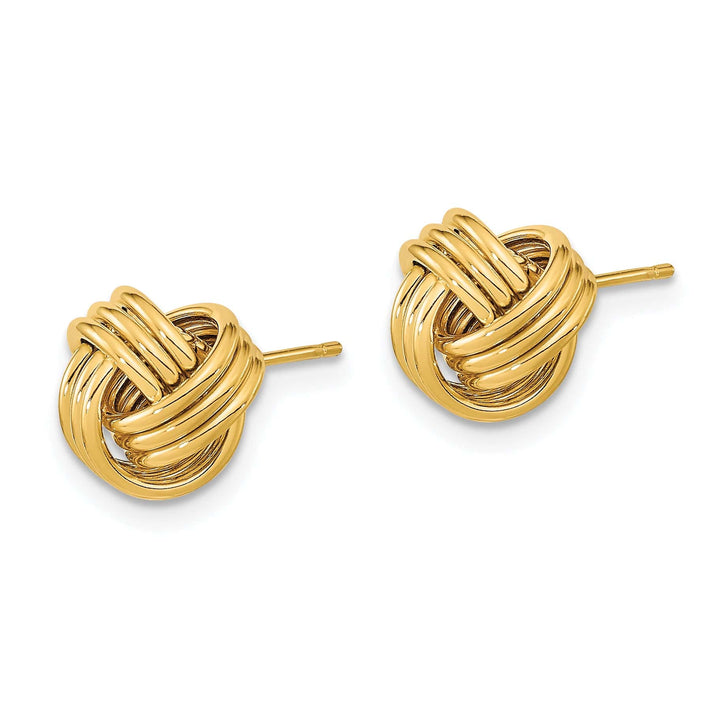 Lovely Rita's Earrings 14K Yellow Gold Fine Polished 10mm Triple Love Knot Post Earrings