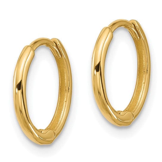 Lovely Rita's Earrings 14K Yellow Gold Fine Polished 12.7mm Round Huggie Hinged Hoop Earrings