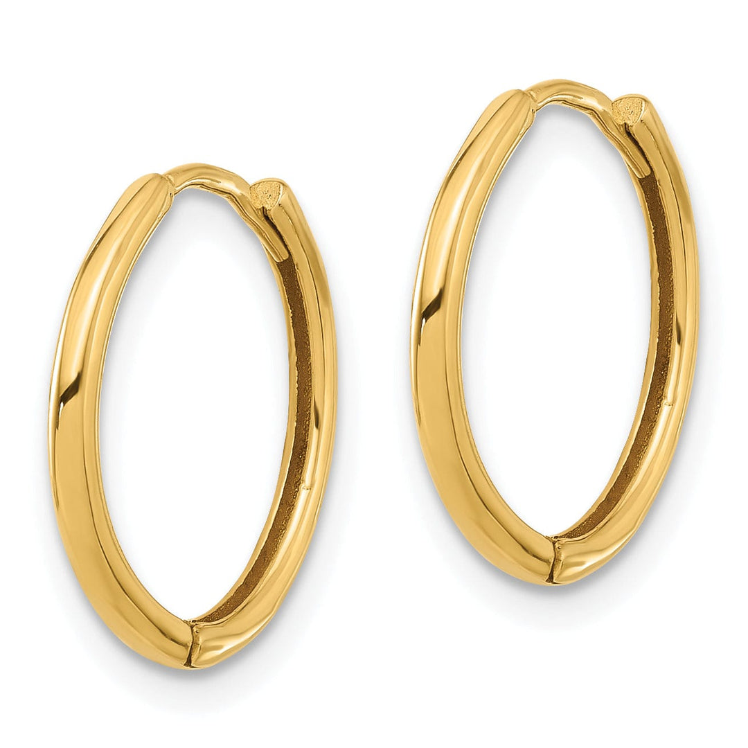 Lovely Rita's Earrings 14K Yellow Gold Fine Polished 16mm Round Hinged Hoop Earrings