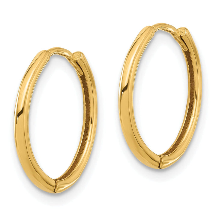 Lovely Rita's Earrings 14K Yellow Gold Fine Polished 16mm Round Hinged Hoop Earrings