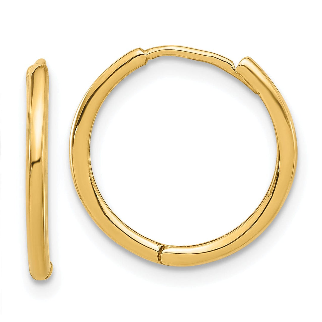 Lovely Rita's Earrings 14K Yellow Gold Fine Polished 16mm Round Hinged Hoop Earrings