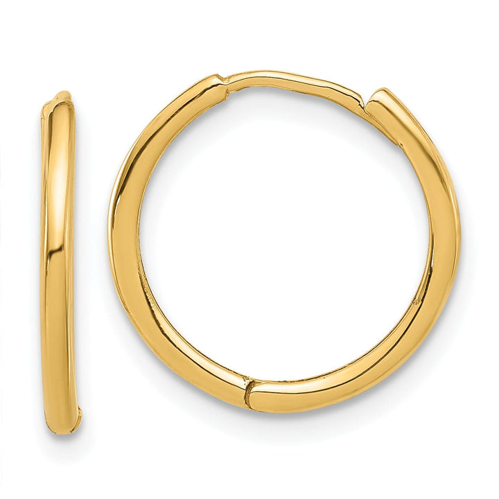 Lovely Rita's Earrings 14K Yellow Gold Fine Polished 16mm Round Hinged Hoop Earrings