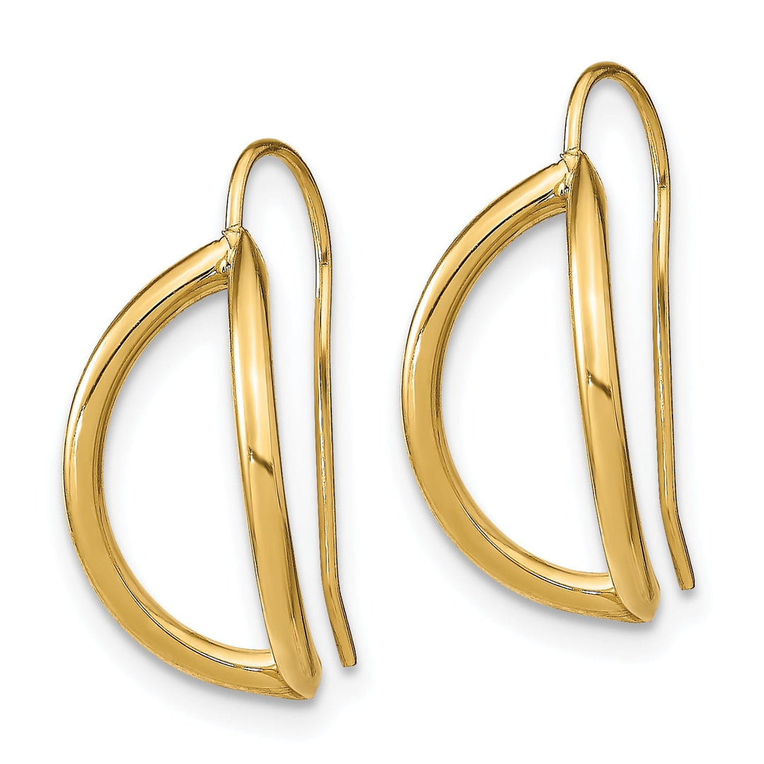 Lovely Rita's Earrings 14K Yellow Gold Fine Polished 9.15mm Half Circle French Wire Earrings
