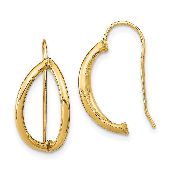 Lovely Rita's Earrings 14K Yellow Gold Fine Polished 9.15mm Half Circle French Wire Earrings