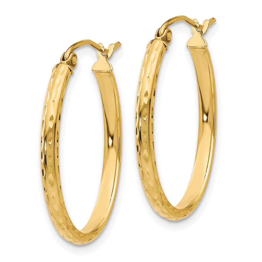 Lovely Rita's Earrings 14K Yellow Gold Glamorous Polished 20 mm Oval Tube Hoop Earrings