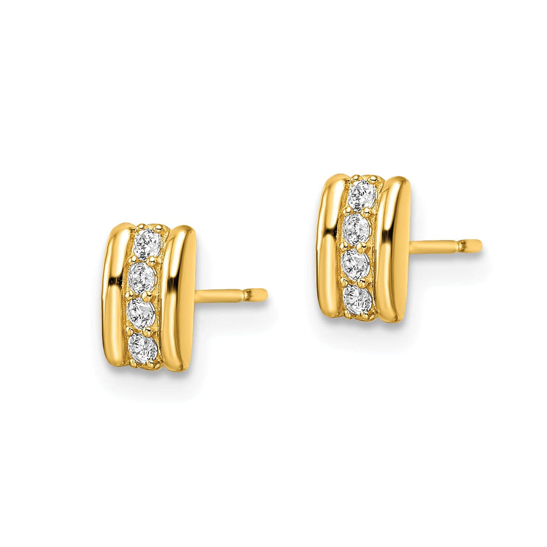 Lovely Rita's Earrings 14K Yellow Gold Glamorous Polished 4.5mm Design Post Earrings