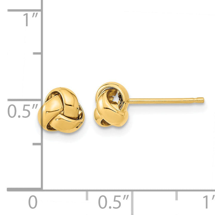 Lovely Rita's Earrings 14K Yellow Gold Glamorous Polished 6.5mm Love Knot Post Earrings