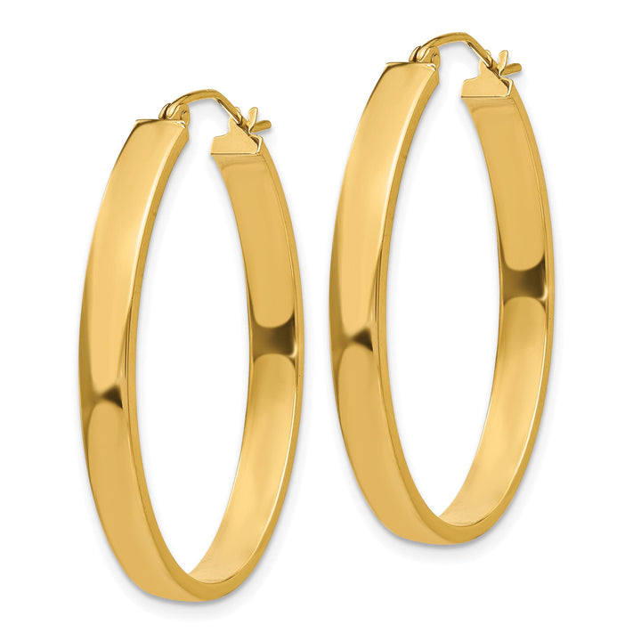 Lovely Rita's Earrings 14K Yellow Gold Gleaming Polished 25 mm Oval Tube Hoop Earrings