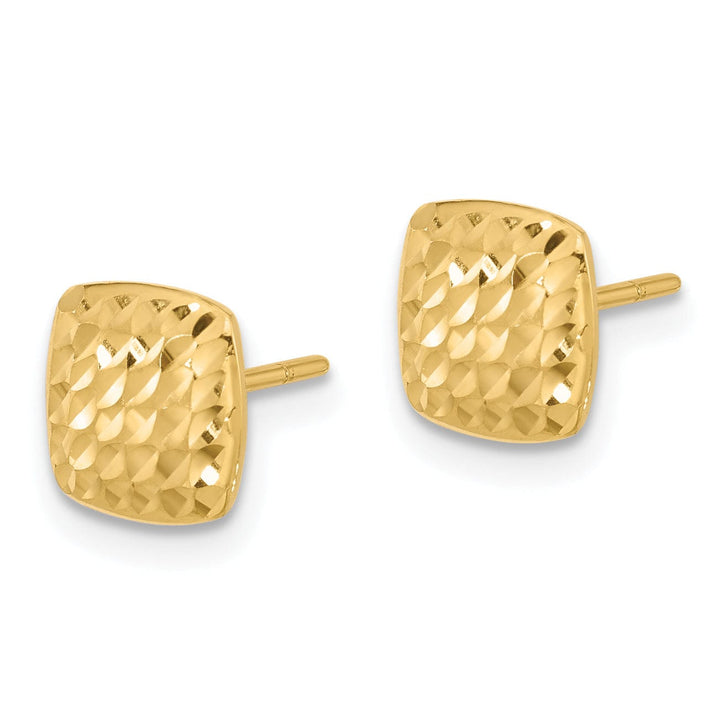 Lovely Rita's Earrings 14K Yellow Gold Gorgeous Polished 8.6mm DC Square Button Post Earrings