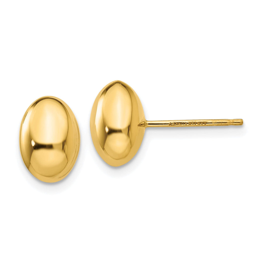 Lovely Rita's Earrings 14K Yellow Gold Graceful Polished 10mm Button Post Earrings