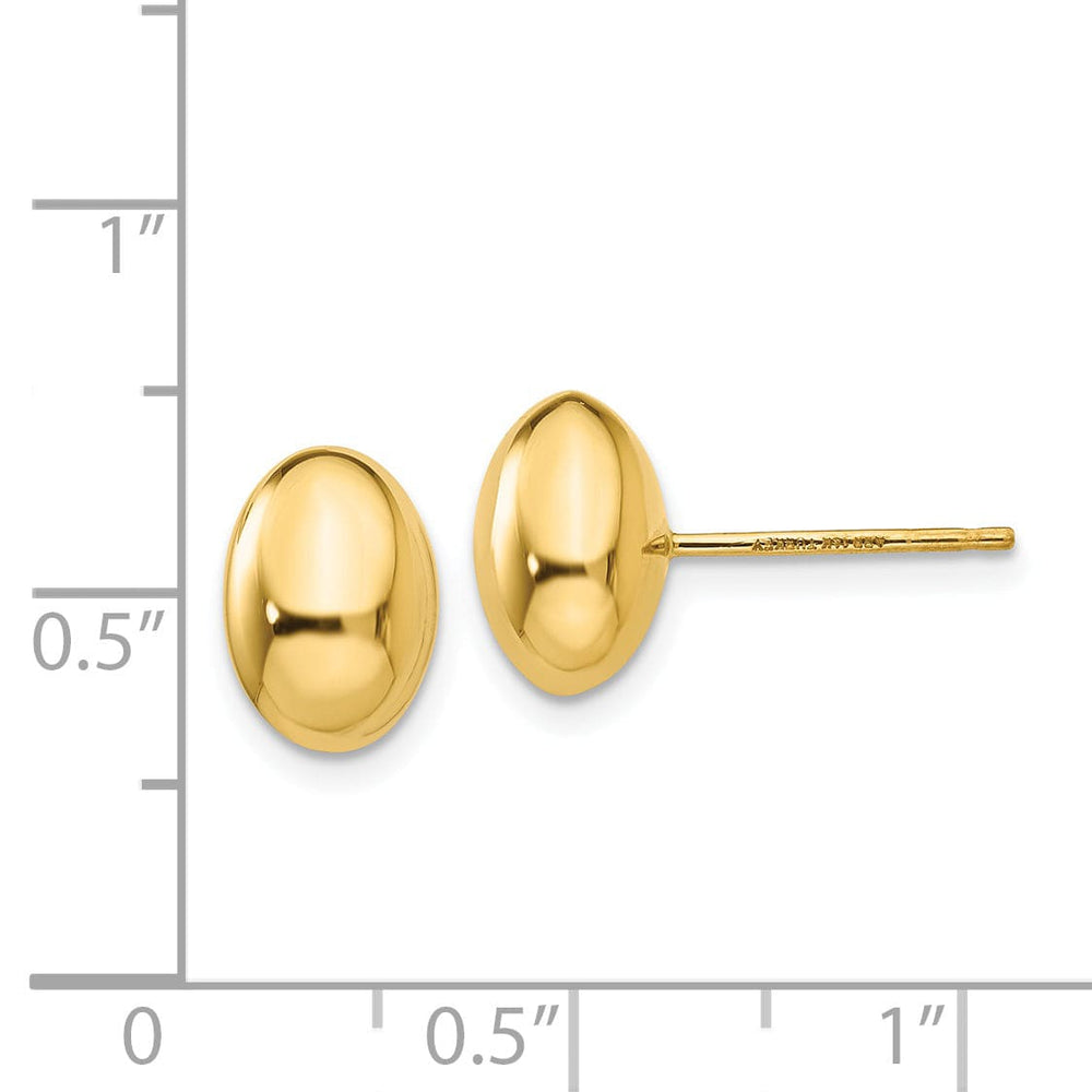 Lovely Rita's Earrings 14K Yellow Gold Graceful Polished 10mm Button Post Earrings