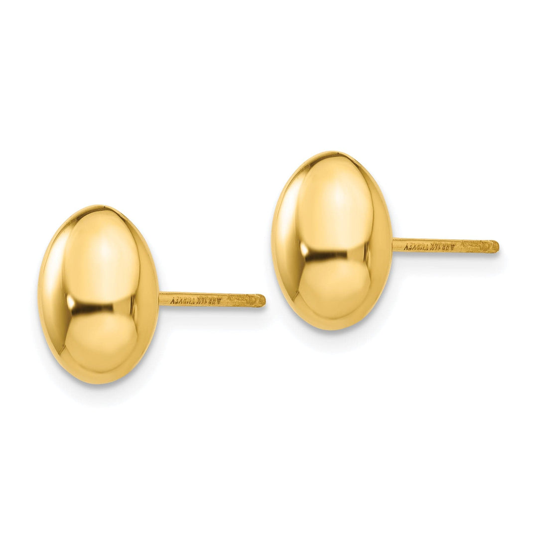 Lovely Rita's Earrings 14K Yellow Gold Graceful Polished 10mm Button Post Earrings