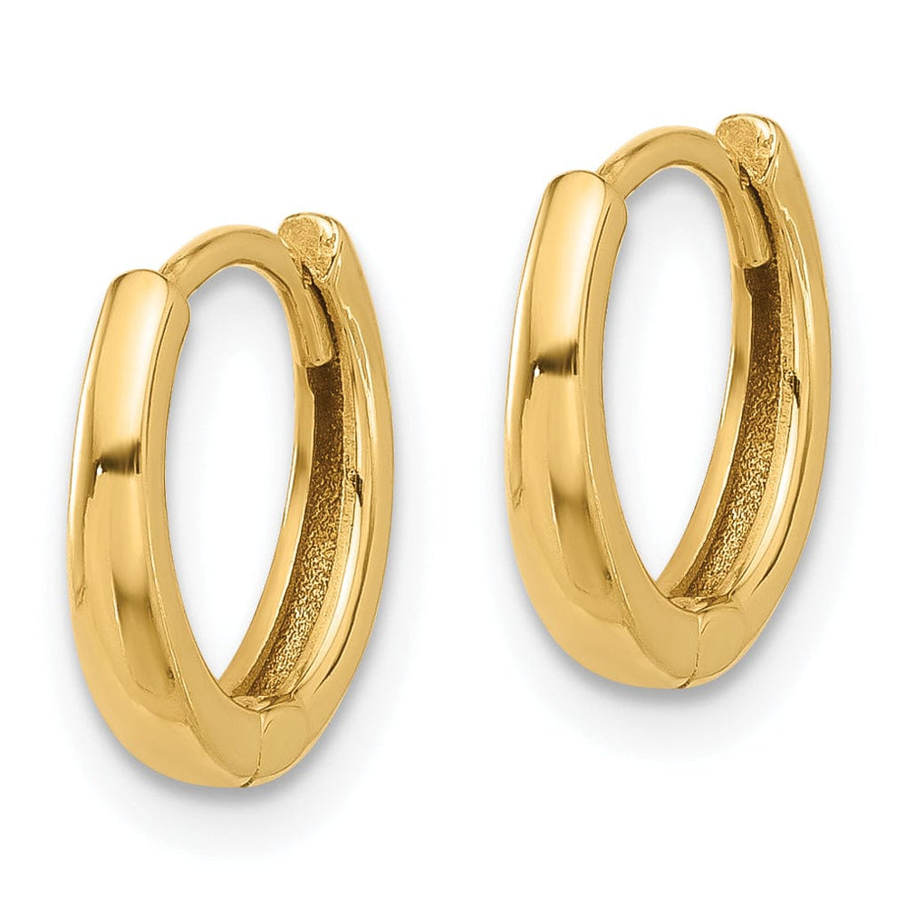 Lovely Rita's Earrings 14K Yellow Gold Graceful Polished 12.4mm Round Hinged Hoop Earrings