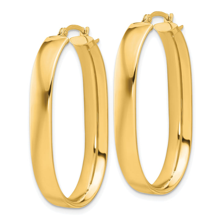 Lovely Rita's Earrings 14K Yellow Gold Graceful Polished 16.6 mm Oval Tube Hoop Earrings