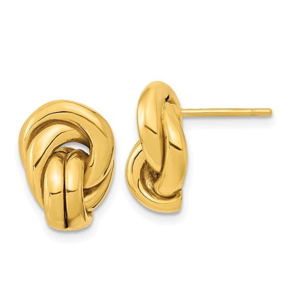 Lovely Rita's Earrings 14K Yellow Gold Lovely Polished 10.6mm Love Knot Post Hollow Earrings