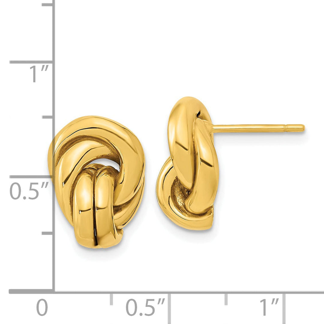 Lovely Rita's Earrings 14K Yellow Gold Lovely Polished 10.6mm Love Knot Post Hollow Earrings