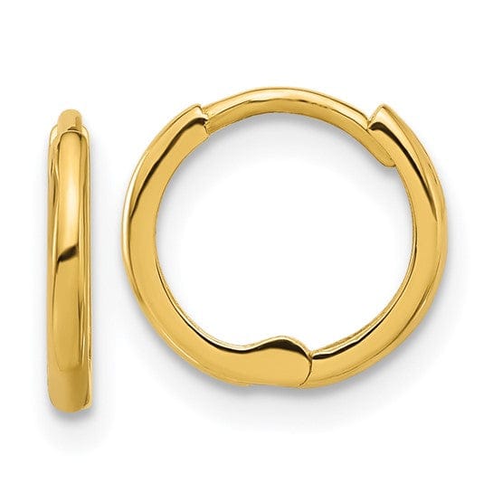 Lovely Rita's Earrings 14K Yellow Gold Lovely Polished 11mm Round Huggie Hinged Hoop Earrings