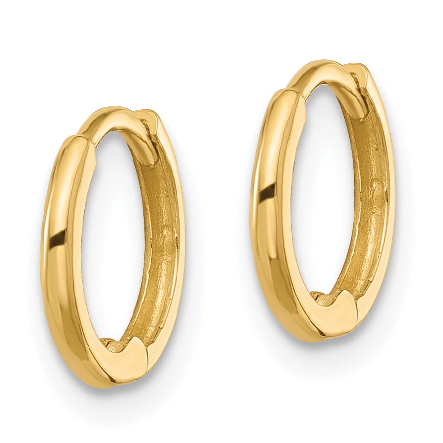 Lovely Rita's Earrings 14K Yellow Gold Lovely Polished 11mm Round Huggie Hinged Hoop Earrings