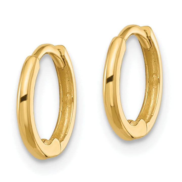Lovely Rita's Earrings 14K Yellow Gold Lovely Polished 11mm Round Huggie Hinged Hoop Earrings
