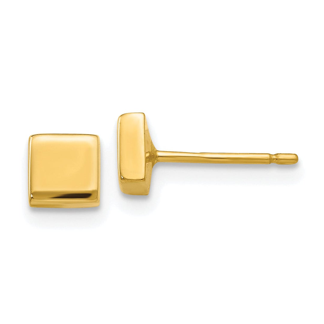 Lovely Rita's Earrings 14K Yellow Gold Lustrous Polished 4.5mm Square Post Earrings